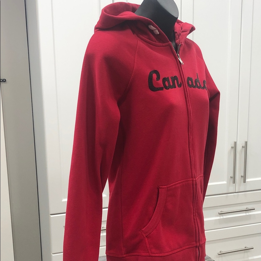 🍁Red Canadiana Full Zip Hoodie – Size XL (14-16) - Picture 6 of 10